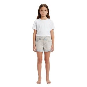 GAP Shorts Girls Size 10 Light Wash Pink Hue Raw Hem Adjustable Waist Denim